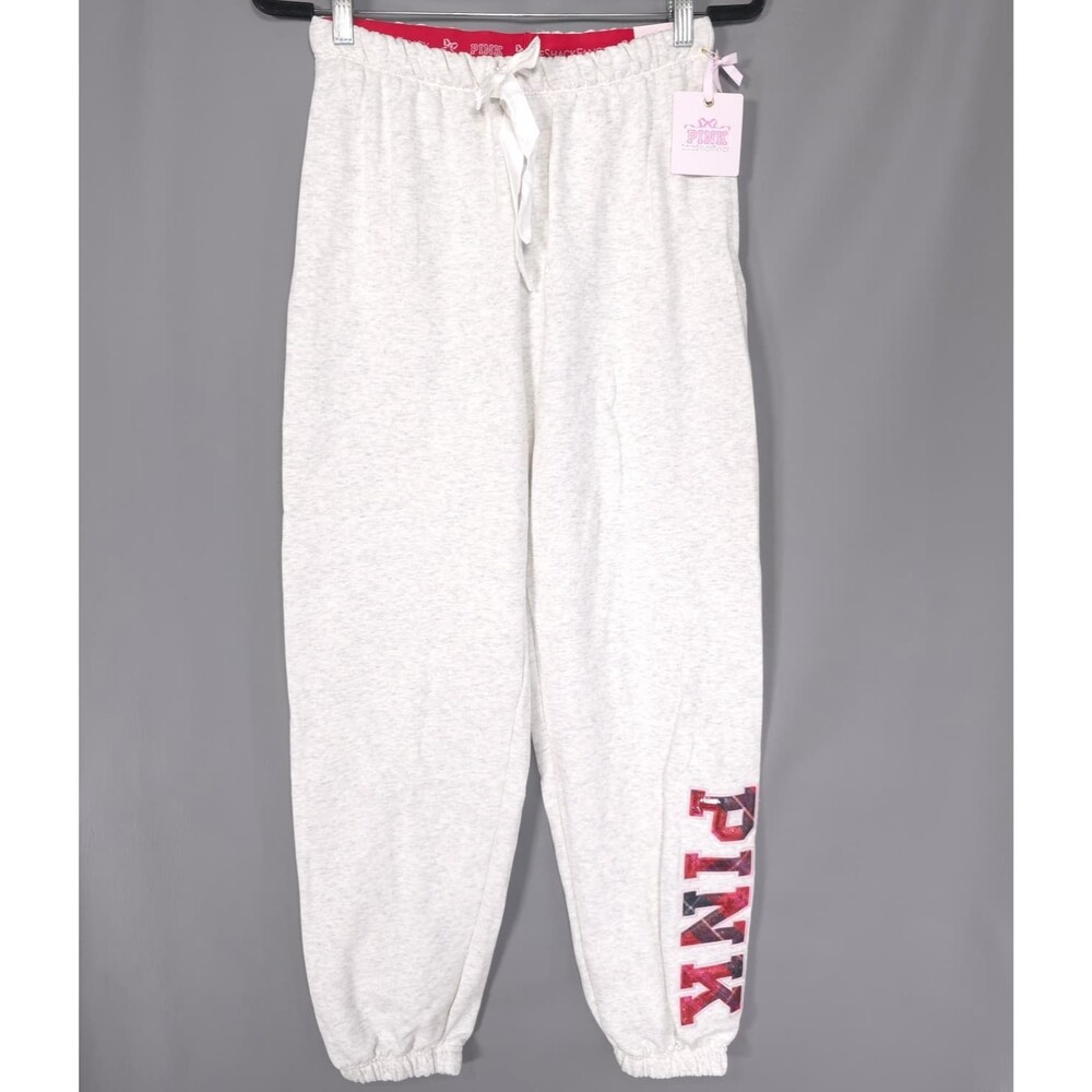 VICTORIA'S SECRET PINK Women's New Jogger Sweatpants SMALL LOVESHACKFANCY Logo